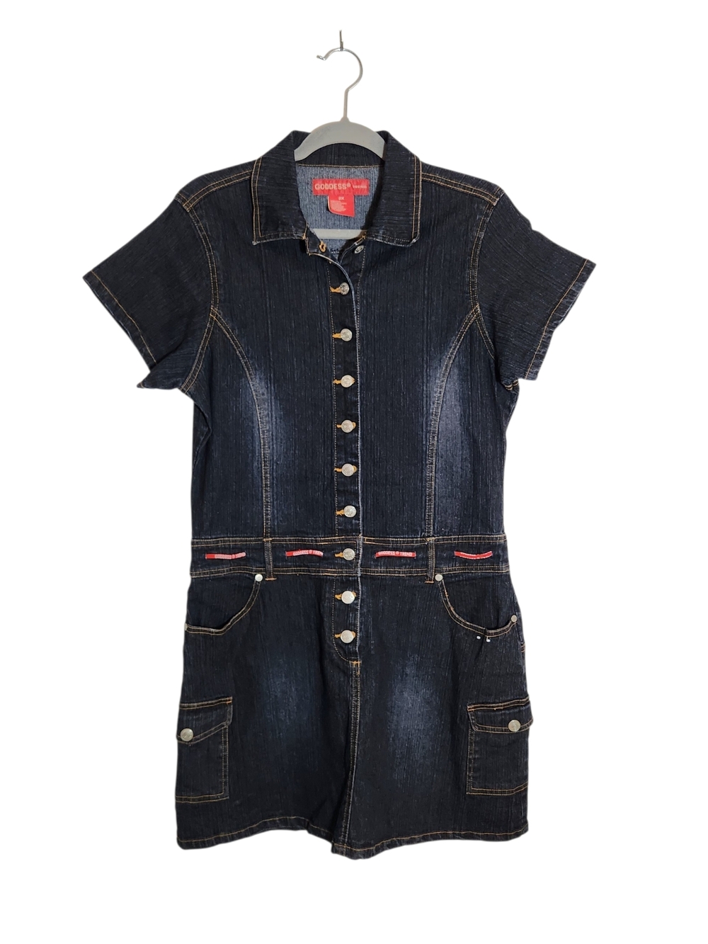 Goddess Dark Wash Denim Mini Dress Size 2X